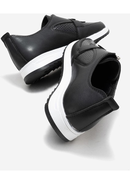 Fermuarlı Yılan Desenli Kadın Ayakkabı Siyah Cilt fırsatları