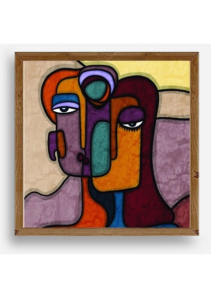 Soyut Kadın Ahşap Çerçeveli Tablo