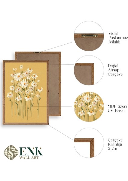 Çiçek Üçlü Ahşap Çerçeveli Tablo fırsatları