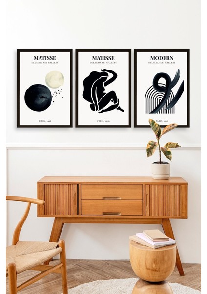 Matisse Üçlü Ahşap Çerçeveli Tablo modelleri
