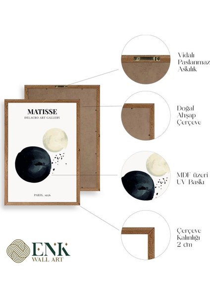 Matisse Üçlü Ahşap Çerçeveli Tablo fırsatları