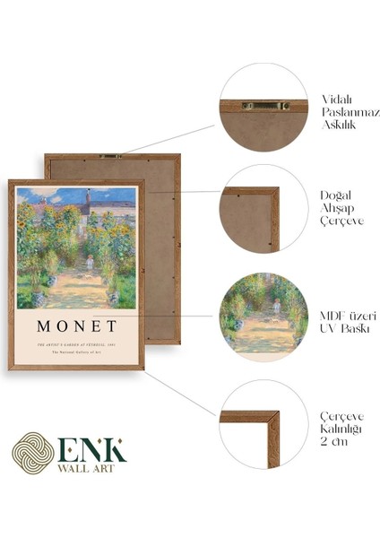 Monet Üçlü Ahşap Çerçeveli Tablo fırsatları