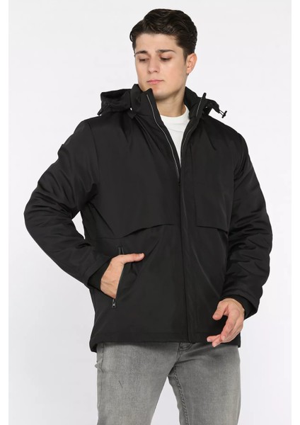 Kapüşonlu Fermuarlı Erkek Mont P-00018589 fiyatları
