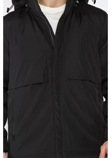 Kapüşonlu Fermuarlı Erkek Mont P-00018589 fırsatları