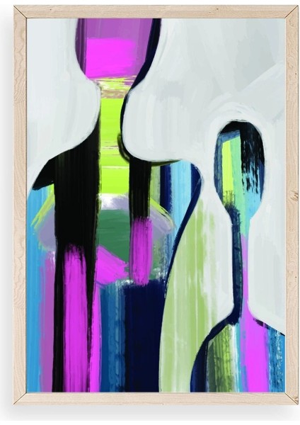 Soyut Ahşap Çerçeveli Tablo