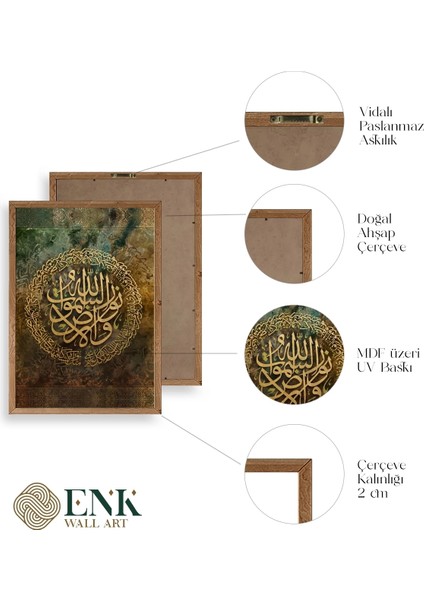 Hat Yazısı Ahşap Çerçeveli Tablo fırsatları