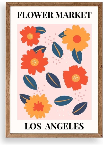 Çiçek Ahşap Çerçeveli Tablo