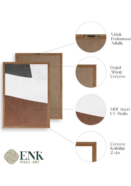 Soyut Üçlü Ahşap Çerçeveli Tablo fırsatları