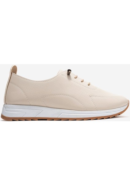 Kum Baskılı Yumuşak Tabanlı Kadın Ayakkabı Bej Cilt fiyatları