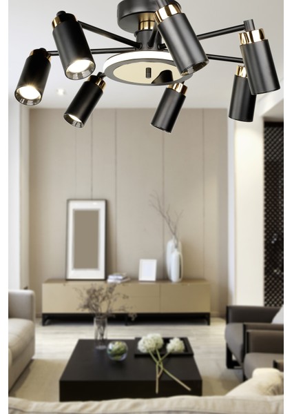 Linz Ledli 7 .li Avize Siyah