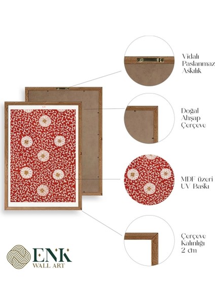 Çiçekler Ahşap Çerçeveli Tablo fırsatları