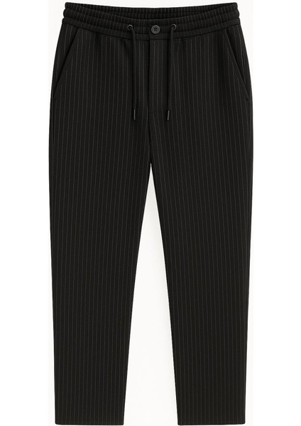 Erkek Siyah Çizgili Beli Lastikli Pantolon fiyatları