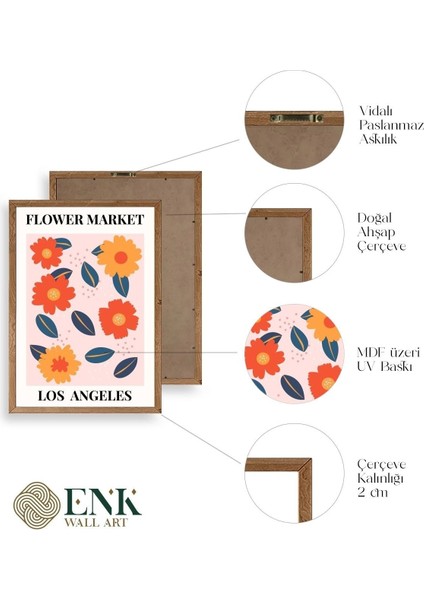 Çiçek Ahşap Çerçeveli Tablo fırsatları