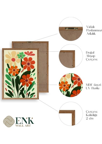 Çiçek Ahşap Çerçeveli Tablo fırsatları