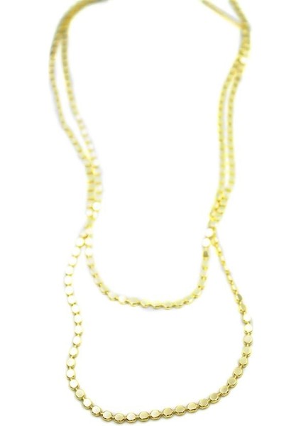 Ezme Zincir Kolye - 90CM - Altın