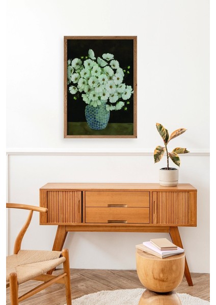 Çiçekler Ahşap Çerçeveli Tablo modelleri