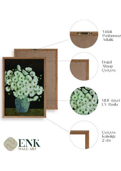 Çiçekler Ahşap Çerçeveli Tablo fırsatları