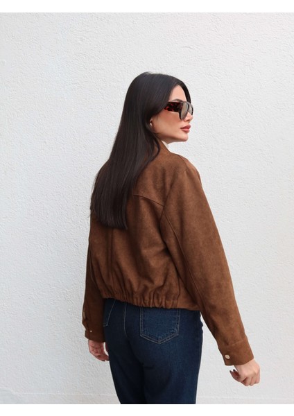 Süet Düğme Detay Bomber Ceket indirimleri