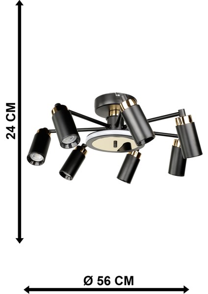 Linz Ledli 7 .li Avize Siyah indirimleri