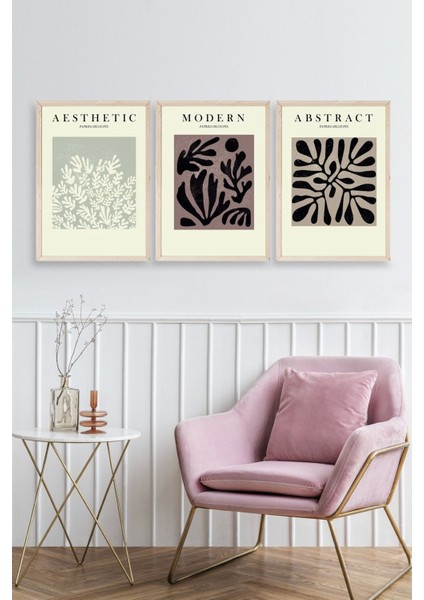 Modern Üçlü Ahşap Çerçeveli Tablo fiyatları