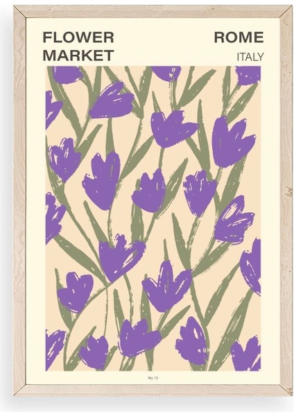 Çiçek Ahşap Çerçeveli Tablo