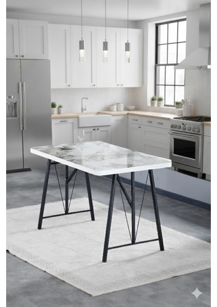 Elfin 70X110CM Sabit Efes Yemek Masası, Yemek Masası Takımı, Mutfak Masası, 4 Antrasit Sandalye modelleri