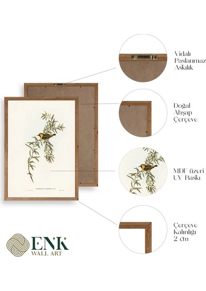 Daldaki Kuş Ahşap Çerçeveli Tablo fırsatları