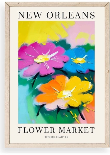 Çiçek Ahşap Çerçeveli Tablo