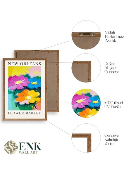 Çiçek Ahşap Çerçeveli Tablo fırsatları