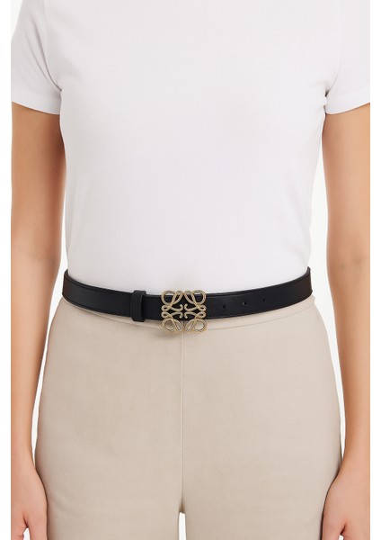 Kadın Siyah Ince Suni Deri Gold Tokalı Kemer – Zarif Günlük ve Şık Kombinler Için - Elbise Kemeri fiyatları