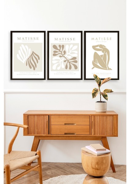 Matisse Üçlü Ahşap Çerçeveli Tablo modelleri