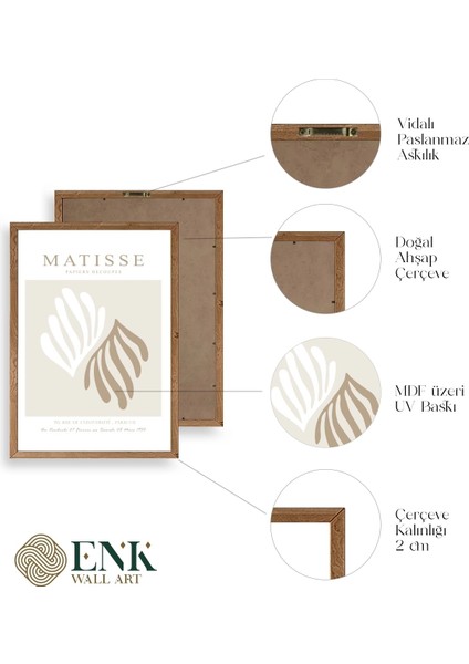 Matisse Üçlü Ahşap Çerçeveli Tablo fırsatları
