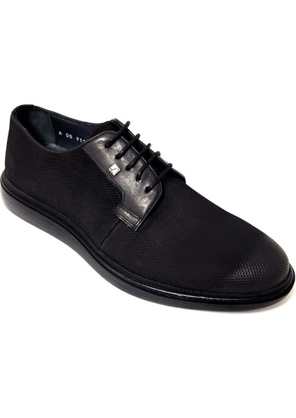 Siyah Nubuk Deri Bağcıklı Erkek Ayakkabı 9125 983 46