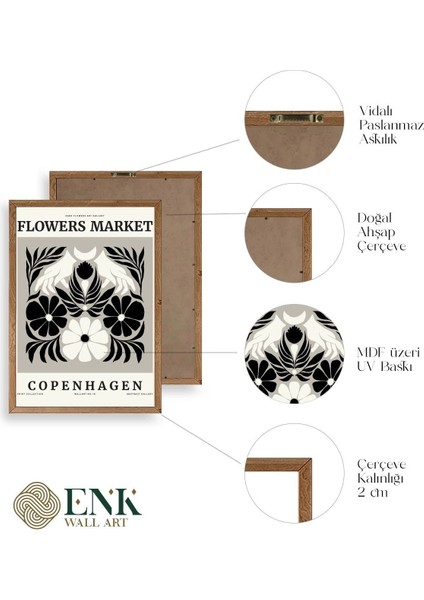 Çiçek Ahşap Çerçeveli Tablo fırsatları