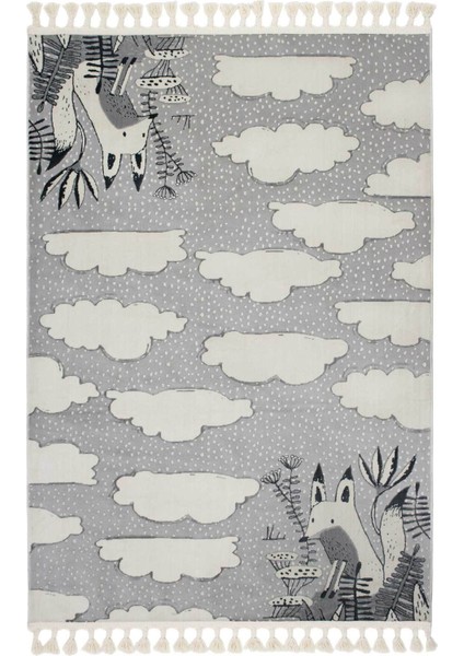 Yumurcak Kadife Dokuma Halı | Makinede Yıkanabilir | Çocuk Halı | Gri | 120 x 180 cm | Model YMC0201 fiyatları