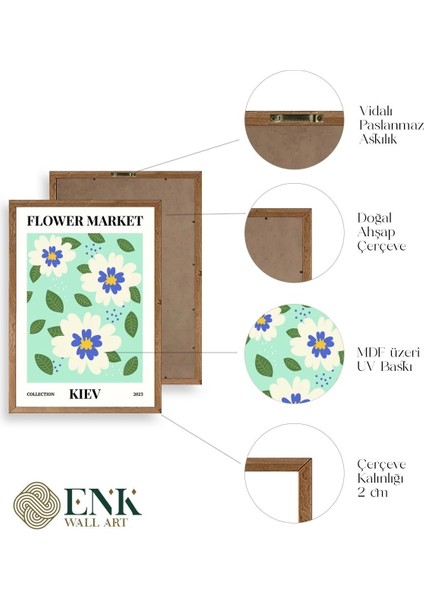 Çiçek Ahşap Çerçeveli Tablo fırsatları