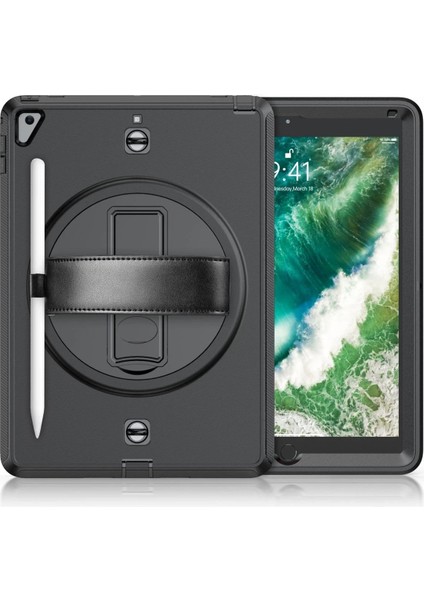 iPad 5 Air 9.7 Kılıf Strap-C Otterbox Tablet Kapak - SIYAH-(5796) - M376R276-K70376 fiyatları