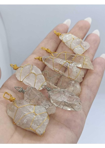 Krıstal Kuvars Kolye Ucu Doğaltaş modelleri