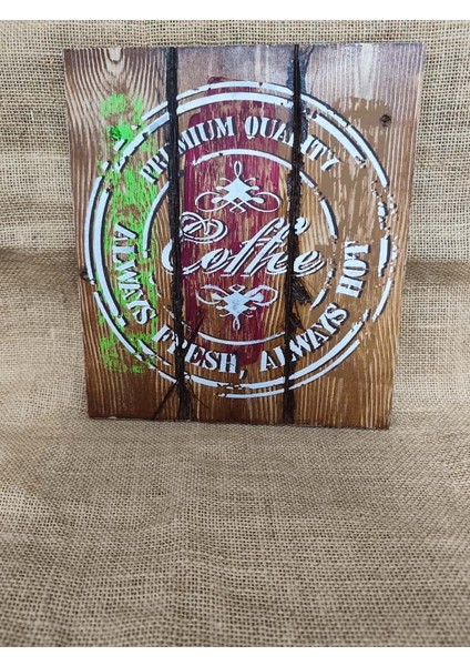 Elaca Ahşap Bohem Eskitme Siyah Beyaz Kahve Desenli Duvar Balkon Mutfak Kahve Çay Köşesi Ev Oda Dekoratif Tablosu fırsatları