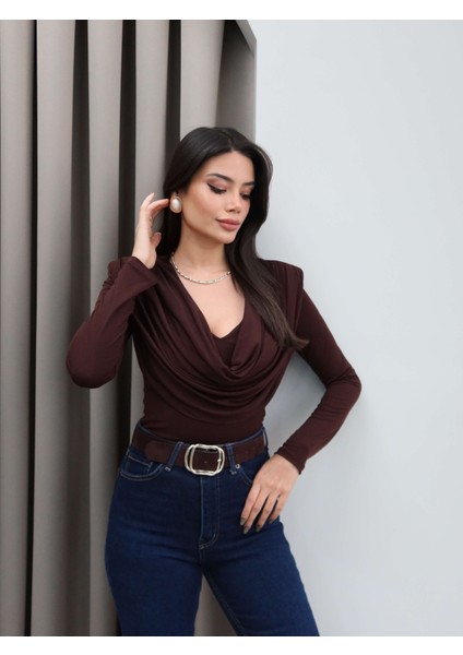 Ön Drapeli Uzun Kol Bluz fırsatları