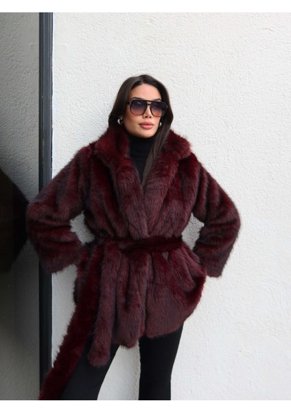 Kuşaklı Ithal Kürk Kaban