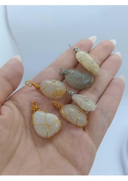 Ay Taşı Kolye Ucu Doğaltaş Kütle