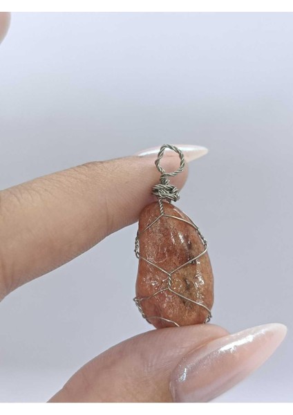 Güneş Taşı Kolye Ucu Doğaltaş