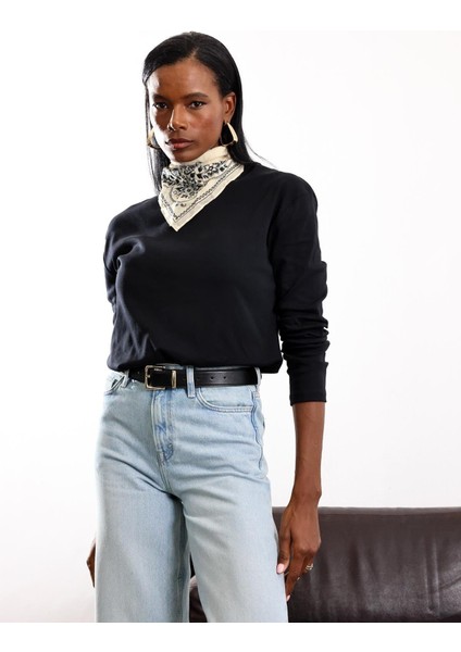 Siyah Basic Uzun Kollu Tişort 24151 modelleri