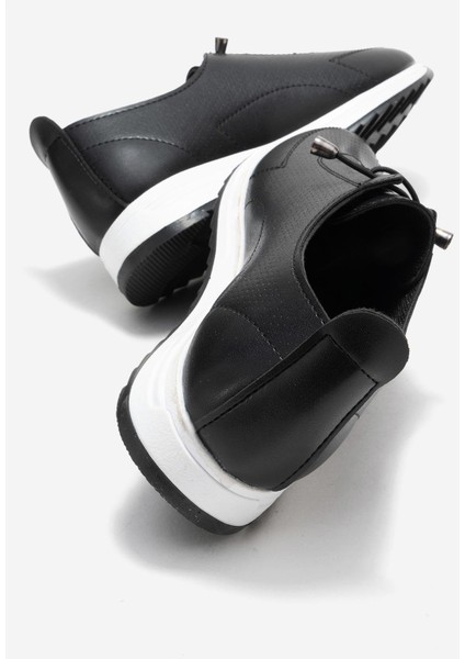 Kum Baskılı Yumuşak Tabanlı Kadın Ayakkabı Siyah Cilt fırsatları