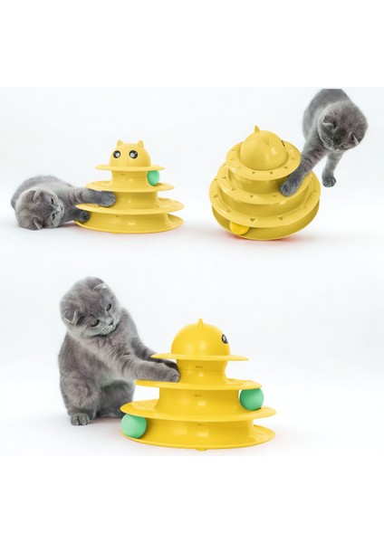 3 Katlı Kedi Oyuncağı Tower Of Tracks Eğitici Kedi Oyuncağı Interaktif Oyuncak fiyatları