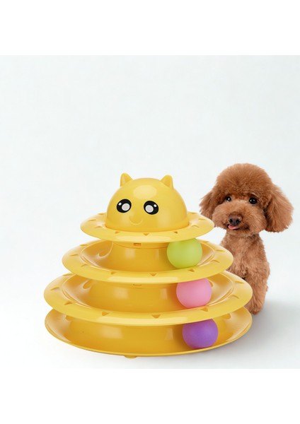 3 Katlı Kedi Oyuncağı Tower Of Tracks Eğitici Kedi Oyuncağı Interaktif Oyuncak modelleri