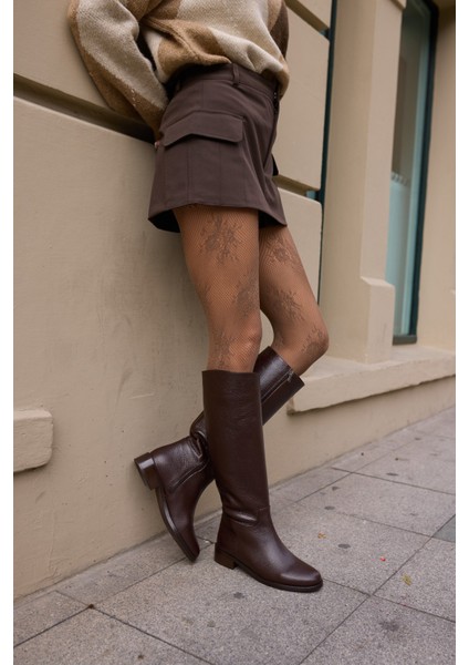 Jesia Kadın Kahverengi Gercek Deri Binici Çizme fiyatları