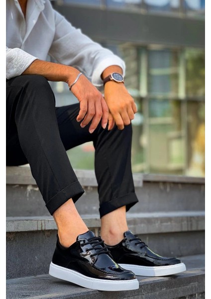 ZRK-XX5 Siyah Beyaz Rugan Günlük Casual Erkek Ayakkabı modelleri