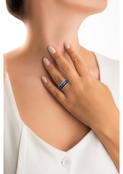 Yakamoz Rüyası 18 Ayar Beyaz Altın Kaplama Gümüş Yüzük fırsatları